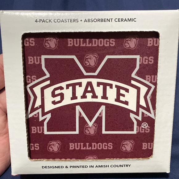 New in Box, Mississippi State Bulldogs coasters, set of 4 - Picture 2 of 7